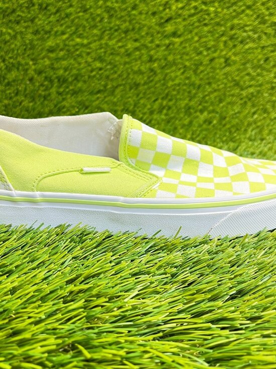 VANS Shoes - Vans Classic Slip-On Checkerboard Womens Size 7 Green Athletic Shoes Sneakers
